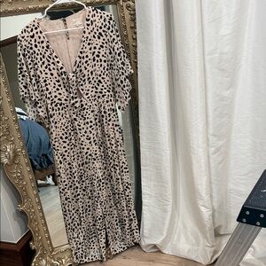 Leopard Print V-Neck Dress